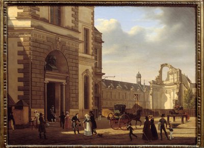 Entrée du musée du Louvre et ruines de Saint Louis du Louvre - Etienne Bouhot