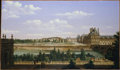 Le Jardin et le palais des Tuileries, vus du quai d
