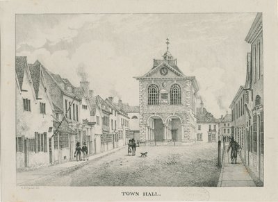 Tamworth - La mairie : lithographie, nd [1796-1865] - Etienne Bruno Hamel
