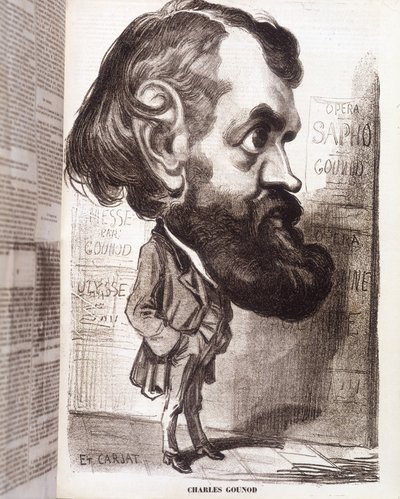 Caricature du compositeur Charles Gounod (1818-1893) par Étienne Carjat, au 19e siècle. - Etienne Carjat