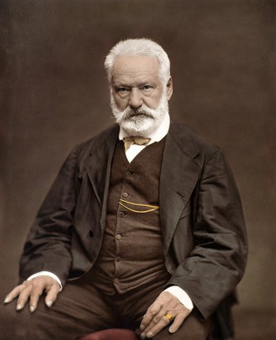 Portrait de Victor Hugo (1802-1885), écrivain et poète français, colorisation sur une photographie d