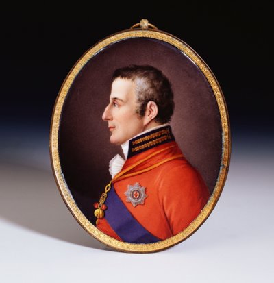 Plaque de portrait ovale datée de Sèvres non enregistrée du duc de Wellington (1769-1852), en uniforme complet, portant l