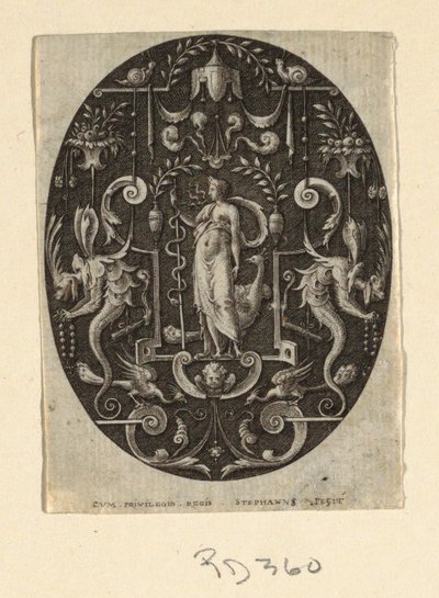 Junon, de la série Grotesques à fond noir, Divinités et Allégories - Etienne Delaune