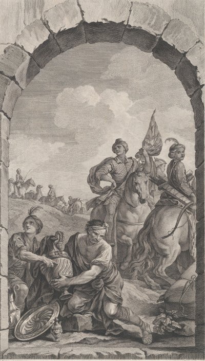 La Chapelle des Enfants-Trouvés à Paris : La Suite des rois mages : cavaliers, 1756 - Etienne Fessard
