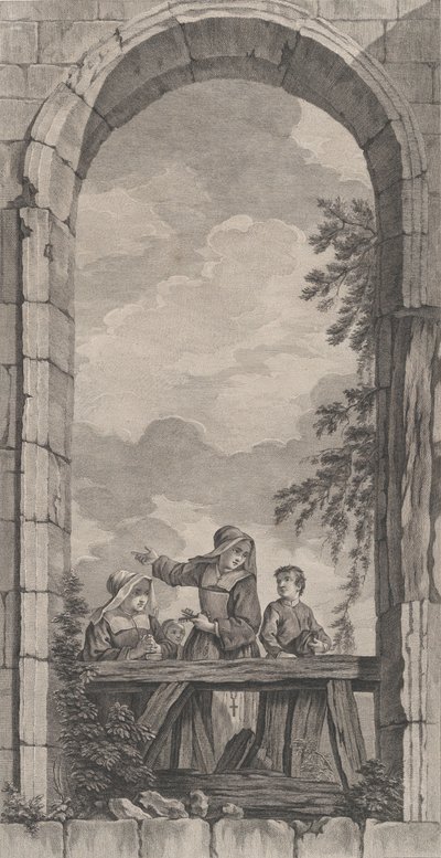 La Chapelle des Enfants-Trouvés à Paris: Religieuses et garçonnets regardant la crèche - Etienne Fessard