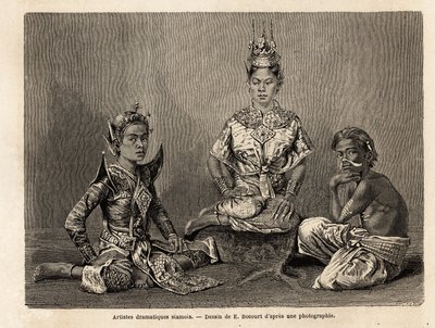 Artistes dramatiques siamois, dessin d