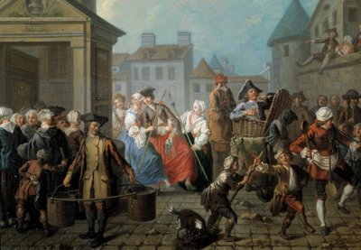 Carnaval dans les rues de Paris (détail) - Étienne Jeaurat
