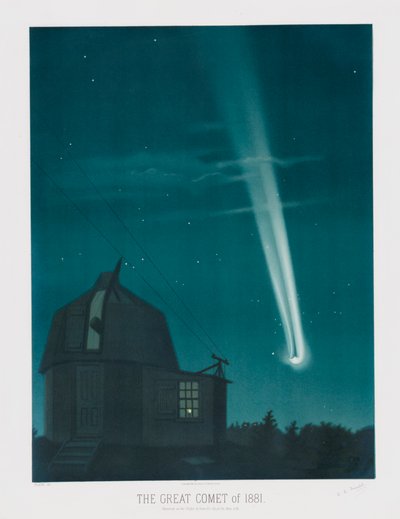 La Grande Comète de 1881, observée dans la nuit du 25 au 26 juin, à 1h30 du matin, pub. 1881 - Étienne Léopold Trouvelot