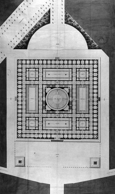 Plan de la bibliothèque publique - E.L. Boullée - Etienne Louis Boullee