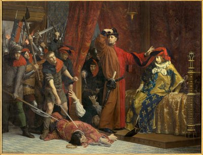 Étienne Marcel et le Dauphin Charles le 22 février 1358 - Etienne Lucien Melingue
