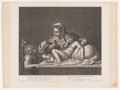 Marie avec le Christ endormi demandant à Jean-Baptiste de se taire - Etienne Picart