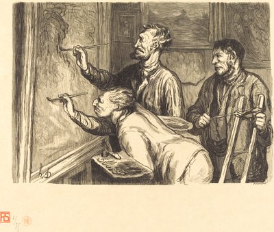 Exposition de peinture de 1868 - Le Dernier coup de pinceau - Etienne after Honoré Daumier