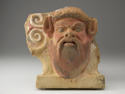 Antéfixe en forme de tête de satyre, milieu du 5e siècle - Etruscan