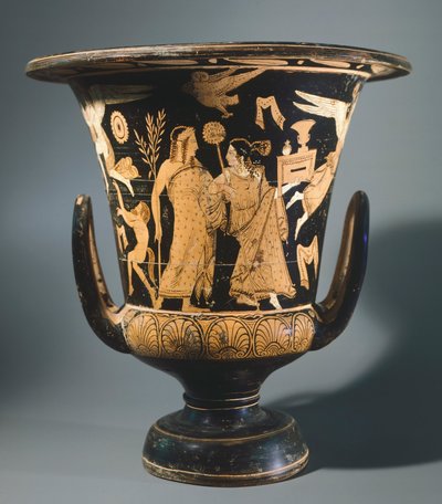 Cratère à calice (grand vase) par le Peintre de Nazzano. Poterie à figures rouges. Civilisation étrusque, IVe siècle av. J.-C. - Etruscan