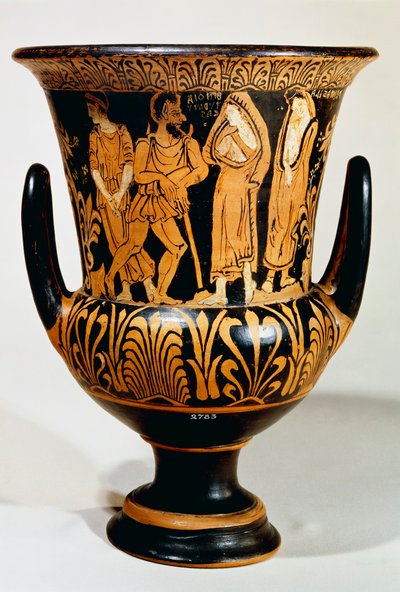 Calyx-krater par le peintre Turmuca représentant une scène de l