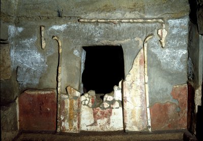 Civilisation étrusque : entrée de la tombe François dans la nécropole de Ponte Rotto, IVe siècle av. J.-C. Vulci, Italie - Etruscan