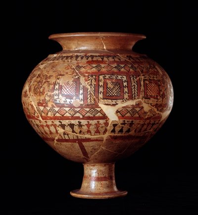 Civilisation étrusque : vase olla de la tombe 3, nécropole de Buccacce à Bisenzio - 7e siècle av. J.-C. - Etruscan