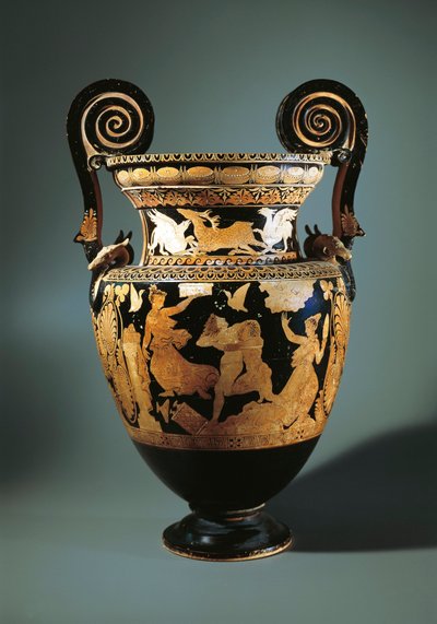 Italie, Latium, Civita Castellana, Cratère à volutes à figures rouges (vase utilisé pour mélanger le vin et l