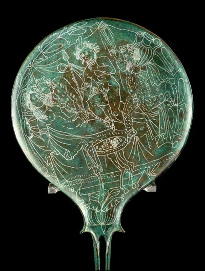 Miroir représentant une scène mythologique, de Palestrina (Praeneste) - Etruscan