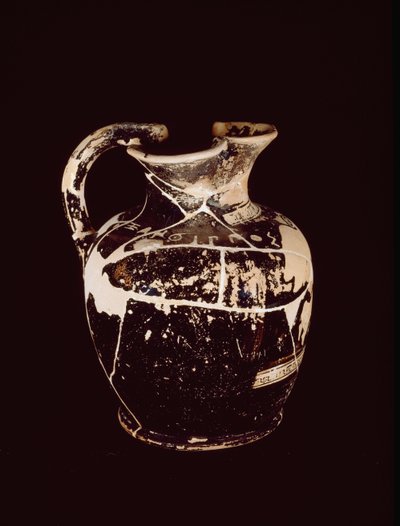 Œnochoé avec inscription xanthippos. De la tombe 709 de Valle Trebbia, 5ème siècle av. J.-C. - Etruscan