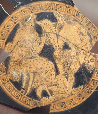 Poséidon et Amphitrite. Poterie à figures rouges de Civita Castellana (Latium). Civilisation étrusque, IVe siècle av. J.-C. - Etruscan