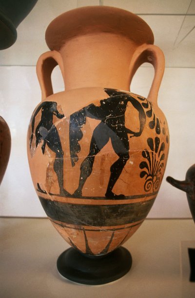 Vase étrusque à figures noires, du site archéologique de Roselle, Toscane, Italie - Etruscan Etruscan