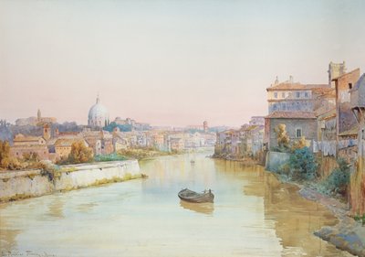 Vue du Tevere depuis le Ponte Sisto - Ettore Roesler Franz