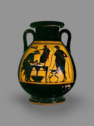 Péliké à figures noires attiques décorée d