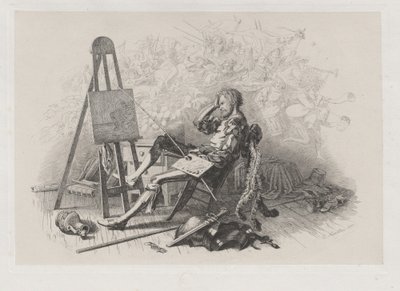 Matin après le bal masqué : Emil Theodor Richter à son chevalet - Eugen Napoleon Neureuther