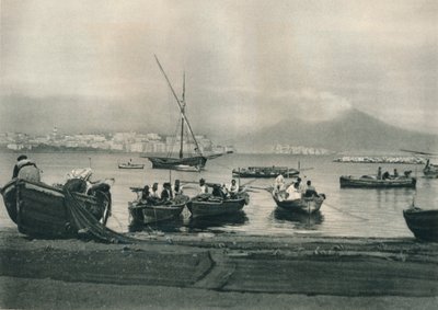 Pêcheurs partant en mer, Naples, Italie, 1927 - Eugen Poppel
