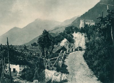 Paysage avec le château de Tyrol, Merano, Tyrol du Sud, Italie, 1927 - Eugen Poppel