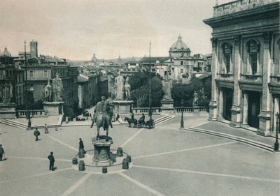 Piazza del Campidoglio avec la statue de Marc Aurèle, Rome, Italie, 1927 - Eugen Poppel