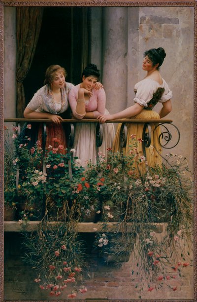 Le balcon - Eugen von Blaas