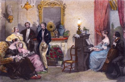 Concert familial, scène de En été à Paris par Jules Janin - Eugene Louis Lami