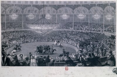 Spectacle équestre au cirque Franconi, Champs-Élysées, Paris, par Eugène Louis Lami (1800-1890), gravé par Charles Mottram (1807-1876) tiré de Été et Hiver à Paris - Eugene Louis Lami