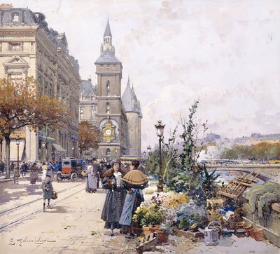 Le Quai aux Fleurs et Hôtel - Eugene Galien Laloue