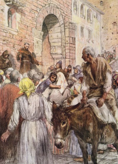 Saint François prêchant à Bologne - Eugene (after) Burnand