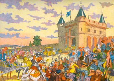Isabeau de Bavière entrant à Paris sur une litière - Eugene (after) Courboin