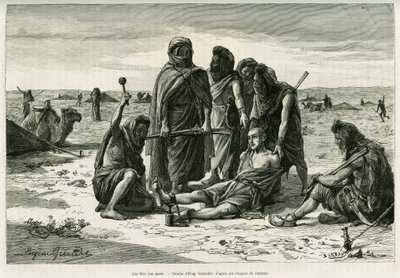 Les fers aux pieds. Gravure pour illustrer l
