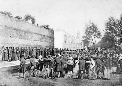 Reconstitution du massacre de 62 otages rue Haxo, Belleville, Paris, 1871 - Eugene Appert