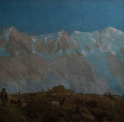 Le Mont Blanc, les Aiguilles du Midi du Plan - Eugene Bourgeois