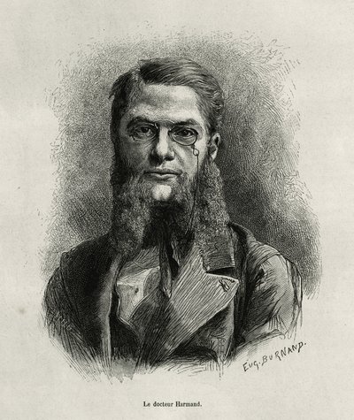 Portrait du Dr Harmand, gravure par Eugène Burnand, pour illustrer l