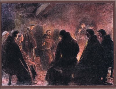 Saint François et les frères parlent de Dieu - Eugene Burnand