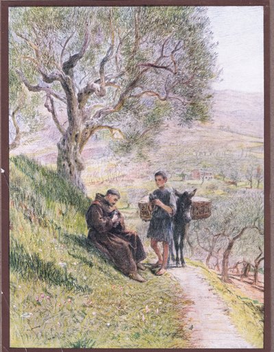 Saint François apprivoise les colombes sauvages - Eugene Burnand