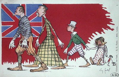 Carte postale avec une caricature d