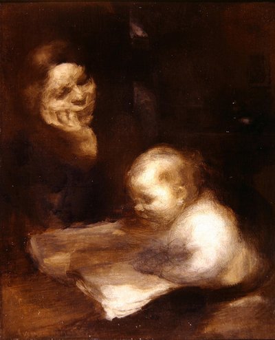 Mère et Enfant lisant - Eugène Carrière