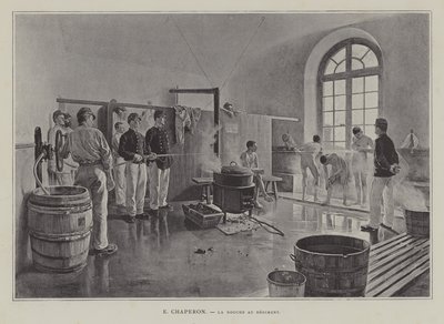 La Douche au Régiment - Eugene Chaperon
