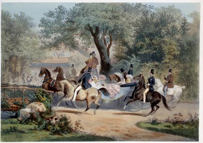 Scène de promenade au Pré Catelan à Paris - Eugene Charles Francois Guerard