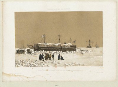 La batterie flottante Tonnante dans la glace près de Kinburn - Eugene Ciceri