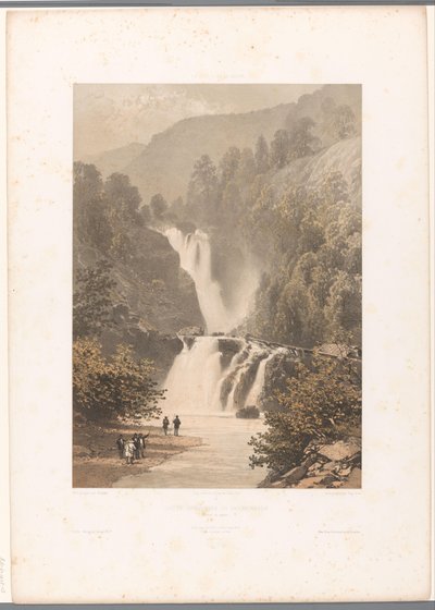 Promeneurs avec vue sur la cascade de Reichenbach - Eugene Ciceri